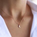 Hilal Ay Kolye  22 Ayar Altın Kaplama Gold 925 Ayar Gümüş Zincirli Kolye