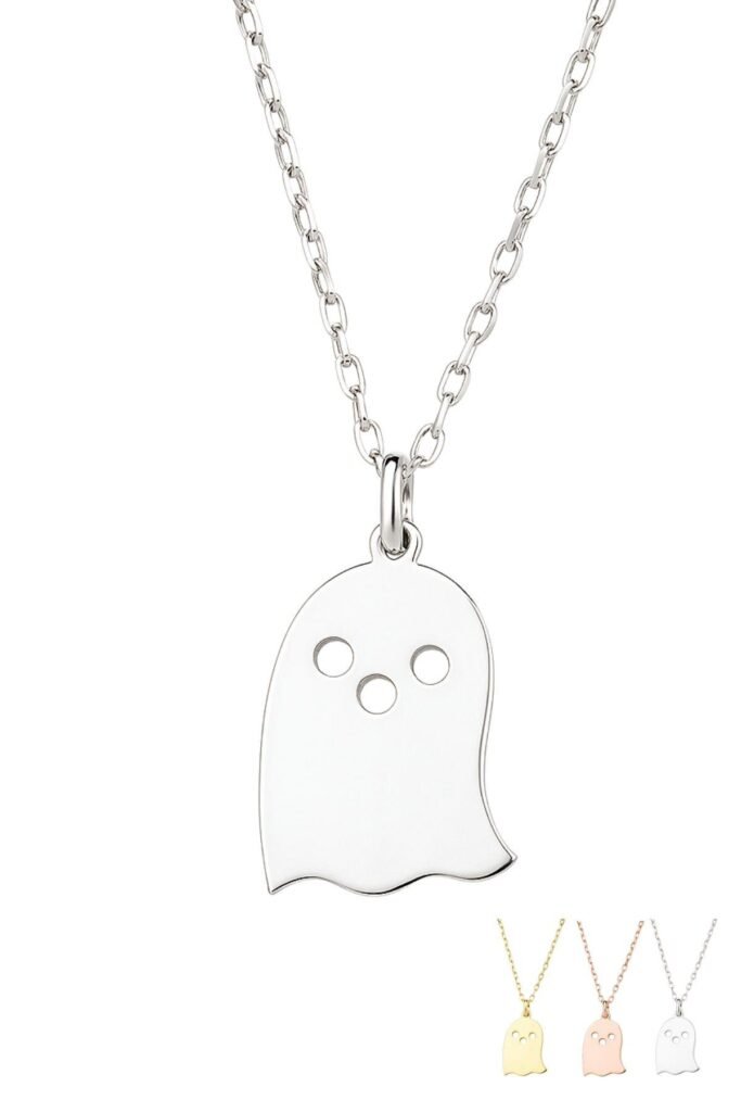 Yeni Yıl Halloween Hayalet 925 Ayar Gümüş Kolye