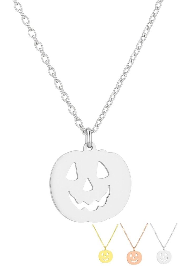 Yeni Yıl Halloween Bal Kabağı 925 Ayar Gümüş Kolye
